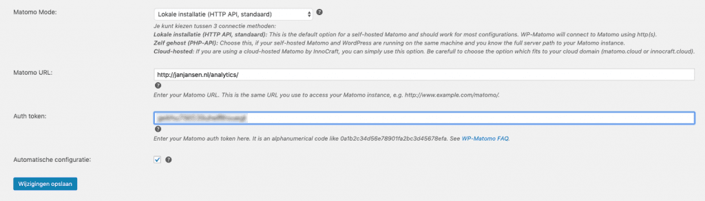 auth code matomo plakken