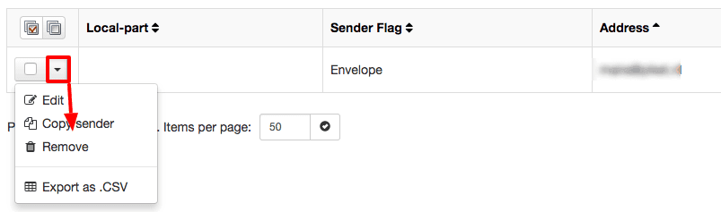 Whitelist sendersverwijderen