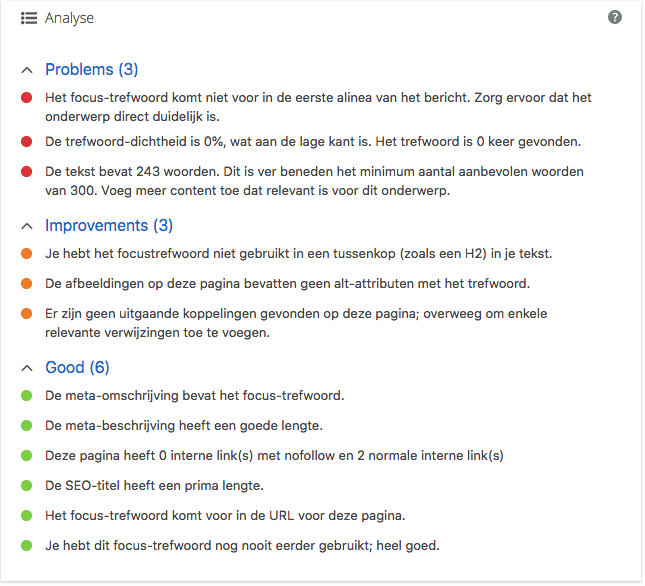 Analyse Yoast